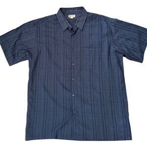 Haggar Mens Button Down Navy Blue Shirt‎ XL